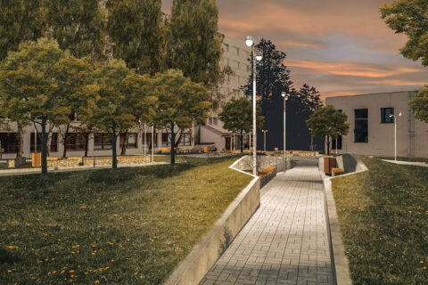 Revitalizace parteru VŠTE České Budějovice